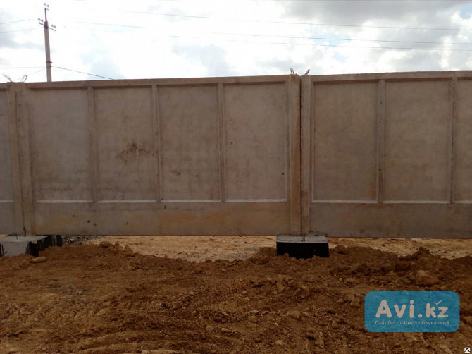 Панель ограды, забор бетонный, панели забора (серия 3.017-1 вып.1) Астана - изображение 1