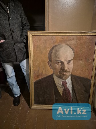 Картина большой портрет Ленина 110х90см А.кириллов 81г Алматы - изображение 1