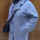 Новое пальто Maxmara пепельно-серого цвета, размер 48 Астана