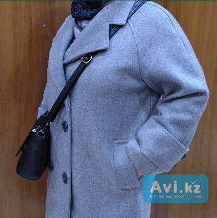 Новое пальто Maxmara пепельно-серого цвета, размер 48 Астана - изображение 1