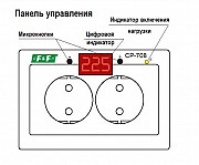 Реле напряжения СР - 708 двойная евророзетка 16а Евроавтоматика Астана