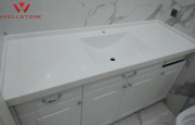 Столешница акриловый камень белая в ванную комнату Алматы