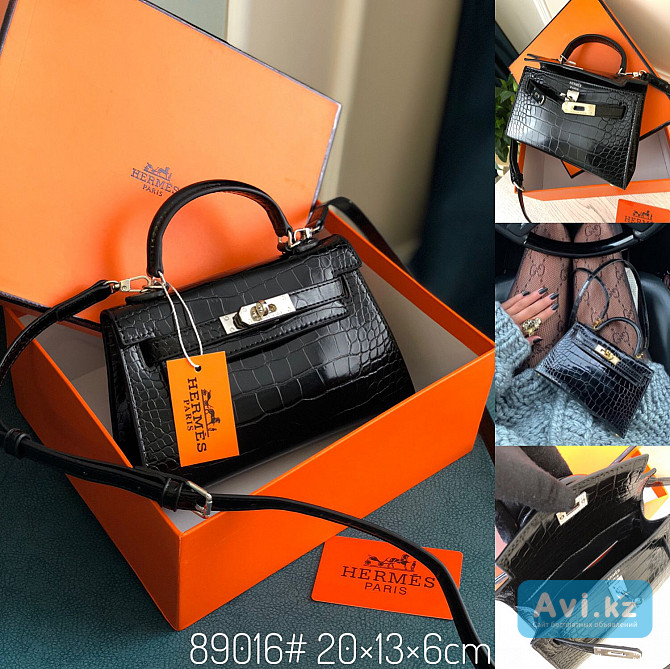 Женская сумочка Mini Hermes в фирменной подарочной коробке Алматы - изображение 1