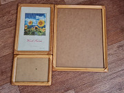Рамки для фото, картин, вышивки 3 штук, разные размеры, один вид, б/у Караганда