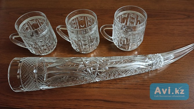 Советский хрусталь кружки рог Алматы - изображение 1