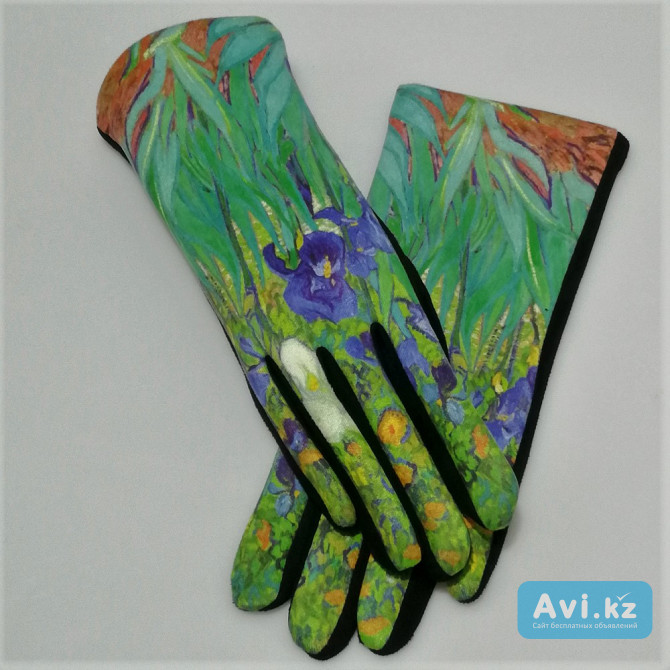 Новые, женские перчатки "ирисы" сюжет картин Алматы - изображение 1