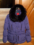 Яркая тёплая куртка пуховик с капюшоном, размер 48 Алматы