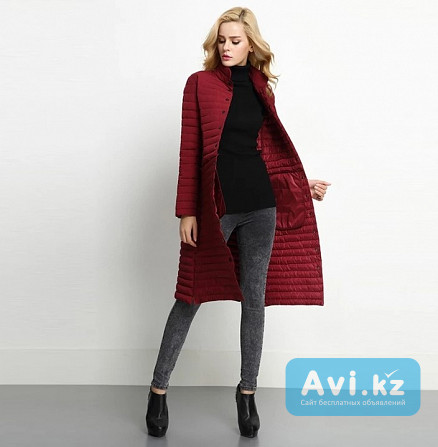 Новое, женское пальто, на осень - весну, бордовый цвет 48 Алматы - изображение 1