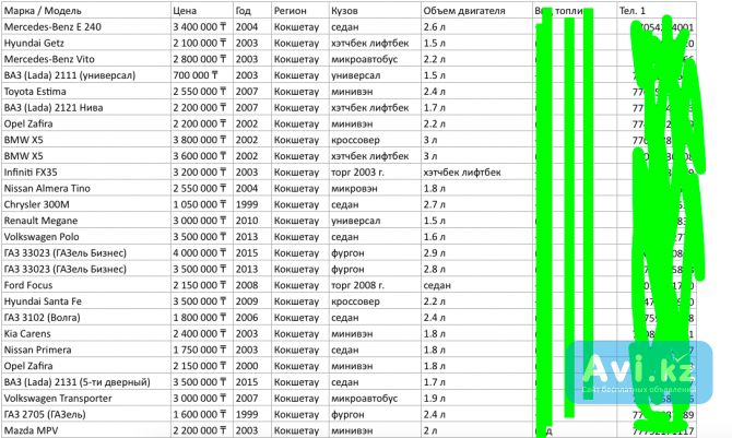 Продается большая база данных водителей с разных городов Кз. (фио, номера, авто, город) Астана - изображение 1