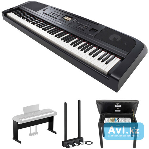 Yamaha Dgx-670 Portable Digital Grand Piano Bundle with Stand, Pedals, and Bench (black) Астана - изображение 1