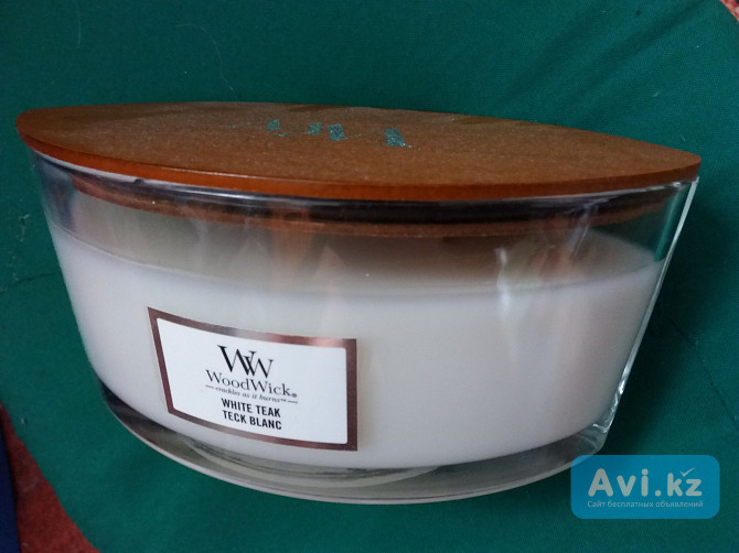 Новая Ароматическая свеча Woodwick White Teak Teck Blanc Атырау - изображение 1