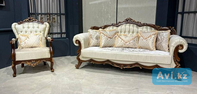 Комплект мягкой мебели. Диван, кресло, журнальный столик пр-во Турция, проверенное качество Шымкент - изображение 1