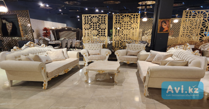 Комплект мягкой мебели - Диван и 2 кресла Royal прямые поставки из Турции, доставка Шымкент - изображение 1