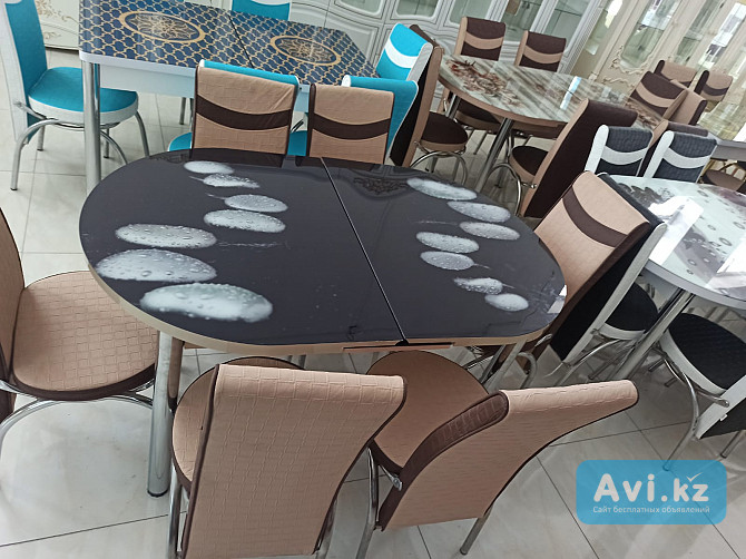 Комплект кухонного обеденного стола со стульями производство Турция Шымкент - изображение 1