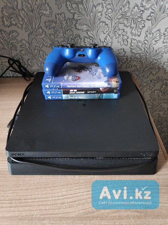 Игровая приставка Playstation 4 Slim 1tb (bundle с тремя дисковыми изданиями игр) Алматы - изображение 1