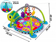 Развивающий коврик-манеж "веселая черепаха" + 30 цветных шаров доставка из г.Алматы