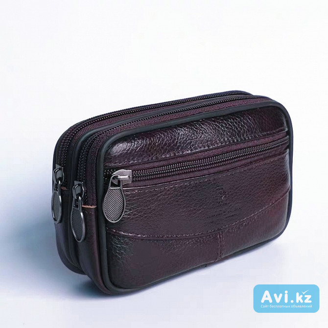 Бумажник кошелёк мужской кожаный (сумка на пояс, поясная) Алматы - изображение 1