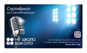 Подарочный сертификат 5 уроков вокала Астана