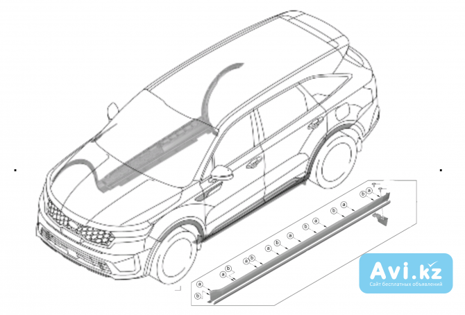 Накладки на порог соренто 4 поколения Алматы - изображение 1