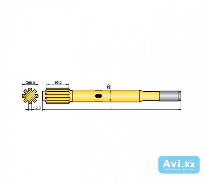 Хвостовик аналог Sandvik/tamrock HL 700, HL 800 Астана - изображение 1