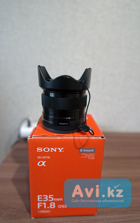 Продам объектив Sony E35 mm, f/1.8 oss Алматы - изображение 1