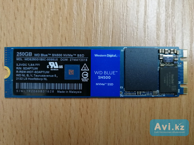 Ssd WD Blue Sn500 250gb Nvme Алматы - изображение 1