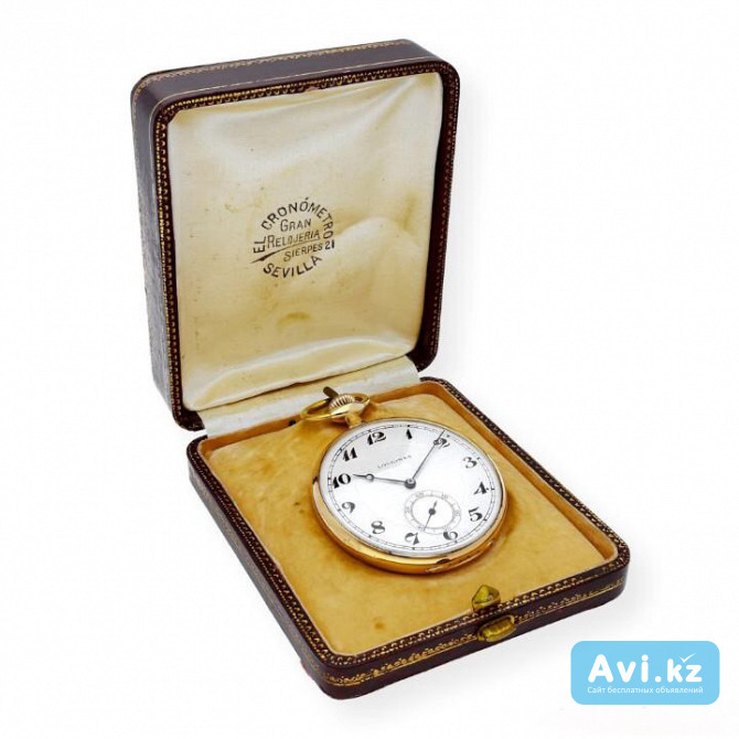 Антикварные Золотые карманные часы Longines 1925г Астана - изображение 1