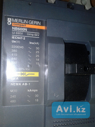 Продам Автоматический выключатель (schneider Electric) "merlin Gerin" NB 600 N 3р I=500 А Алматы - изображение 1