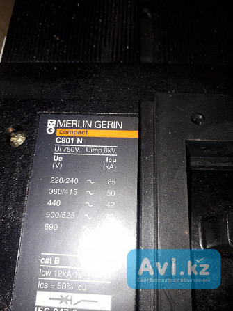 Автоматический выключатель (schneider Electric) "merlin Gerin" compact C 801 N 3р I=800 Алматы - изображение 1