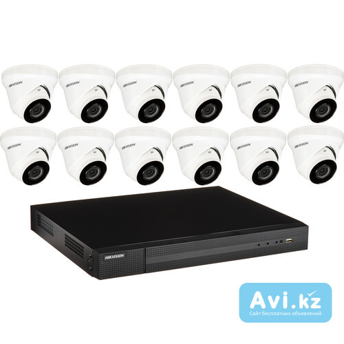 Hikvision Eki-k164t412 16-channel 8mp Nvr with 4tb Hdd & 12 4mp Night Vision Turret Cameras Kit Алматы - изображение 1