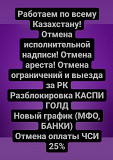 Сниму арест, сделаю график Мфо, Банков! Низкие цены Алматы