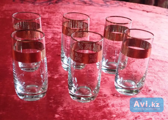 Стеклянные стопки с позолотой(чехия)новые Семей - изображение 1