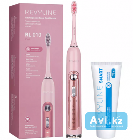 Звуковая щетка Revyline RL 010 Pink и зубная паста Smart Алматы - изображение 1