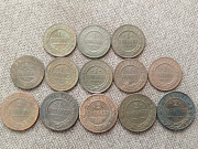 Монеты РИ 1 и 2 копейки 13 шт без повторов Петропавловск