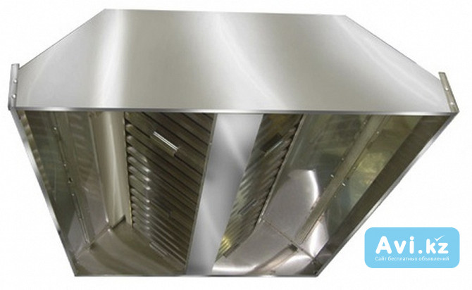 Зонт вытяжной островной 2000/2000/350 с М/ф Алматы - изображение 1