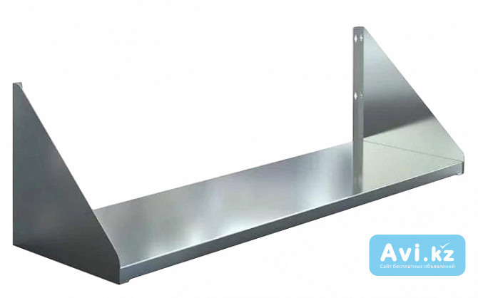 Полка настенная открытая из нержавеющей стали Алматы - изображение 1