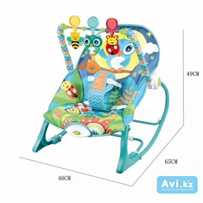 Шезлонг-качалка "совушка и друзья" ibaby, 68144 Алматы - изображение 1