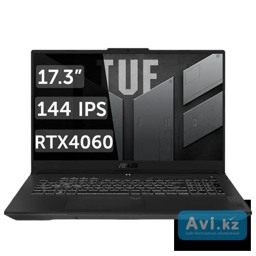 Игровой ноутбук Asus Tuf Gaming A17 Rtx 4060 / Ryzen 7 / 144 Гц — Новый, гарантия Алматы - изображение 1