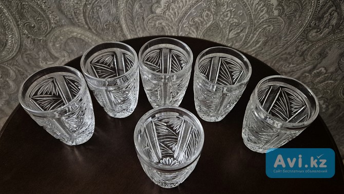 Советские рюмки-стопки "иней" 6 штук 50мл 8см Алматы - изображение 1