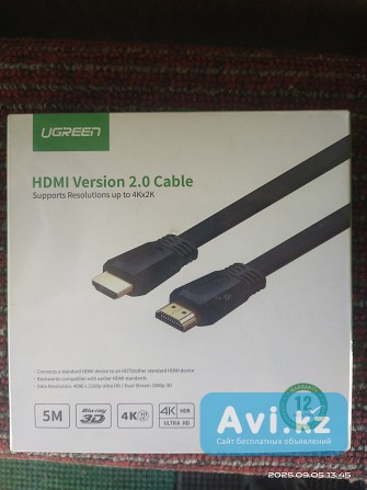 Продам Hdmi кабель 5 метров новый Талдыкорган - изображение 1