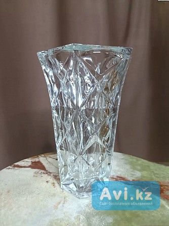 Антикварная хрустальная ваза для цветов 18см Алматы - изображение 1