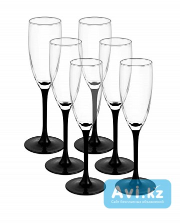 Набор из 6 фужеров для шампанского "домино" Алматы - изображение 1