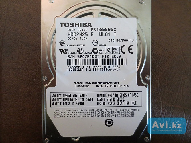 Жесткий диск 2.5"-toshiba-160gb Алматы - изображение 1