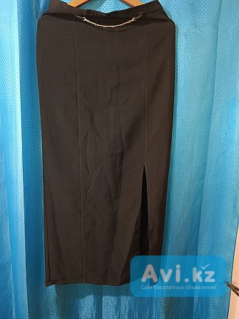 Юбка длинная с разрезом, черная Алматы - изображение 1