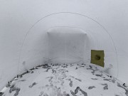 Бескаркасная палатка 5×3×2, 5 м для ремонта и отогрева техники Астана