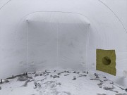 Бескаркасная палатка 12х6х5 м для ремонта и отогрева техники Астана