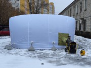 Бескаркасная палатка 14х6х5 м для ремонта и отогрева техники Астана