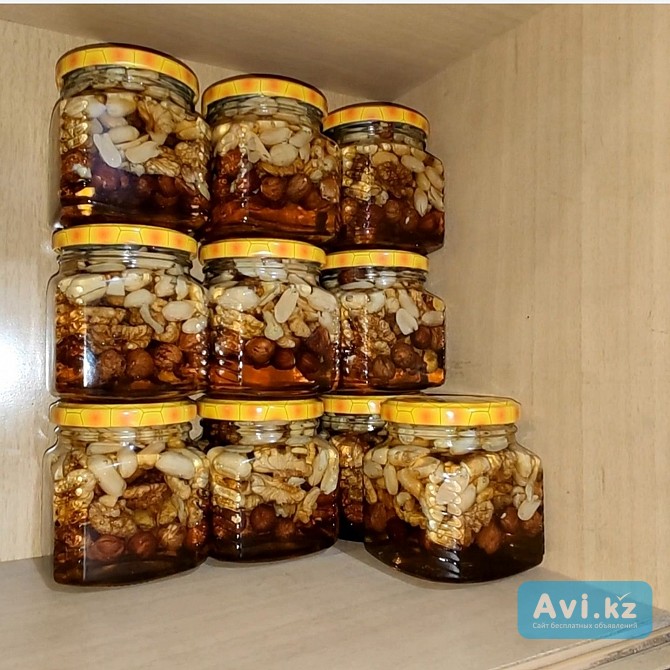 Мёд с орешками Mix 1 (мёд+фгоак) Алматы - изображение 1