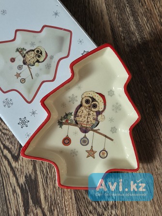 Новое новогоднее блюдо в форме ёлки 19 х 15 см Алматы - изображение 1