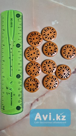 Деревянные пуговицы диаметр 25мм, 10 штук Алматы - изображение 1